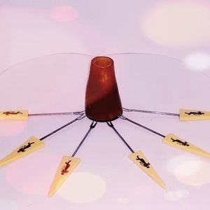 mcm carved canape picks/caballero/polished  container/six picks